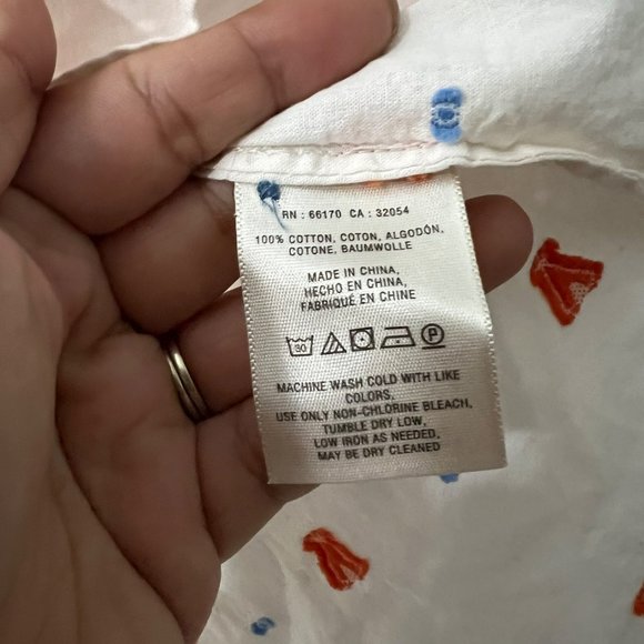 Anthropologie Maeve Womens Light Pink Teepee Embroidered A Line Button Shirt 2 - Picture 5 of 8